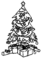 coloriage sapin de noel et les cadeaux